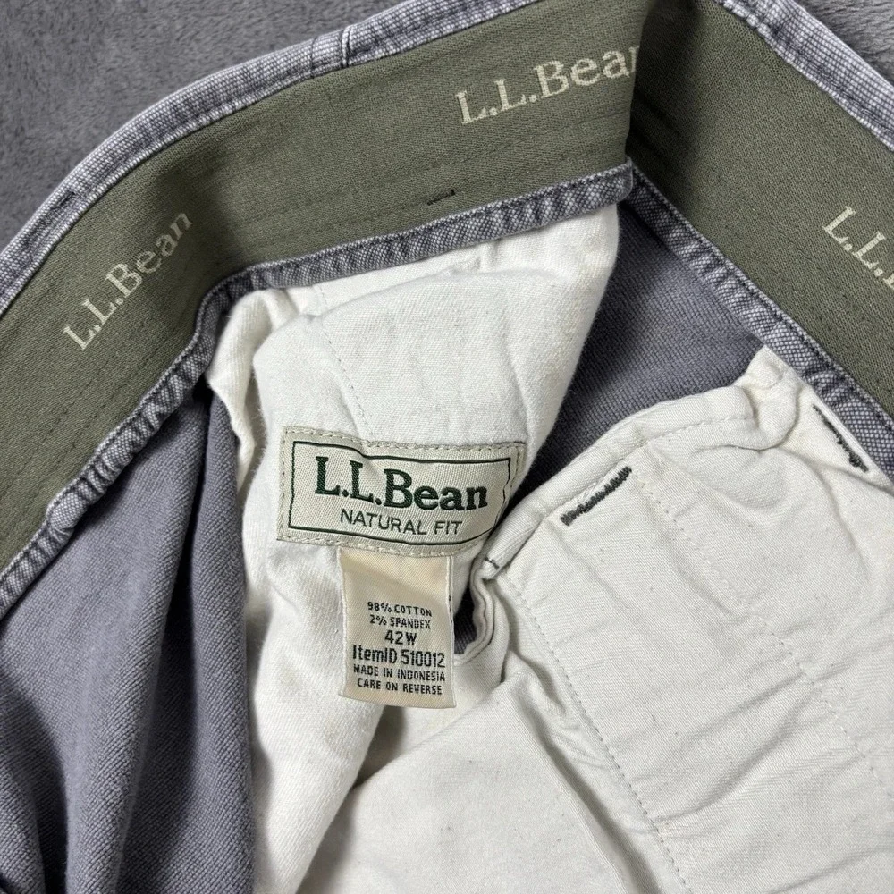 LL BEAN Cargo Shorts Mens 42W Natural Fit Hiking Gray Cotton‎ Outdoor Fishing